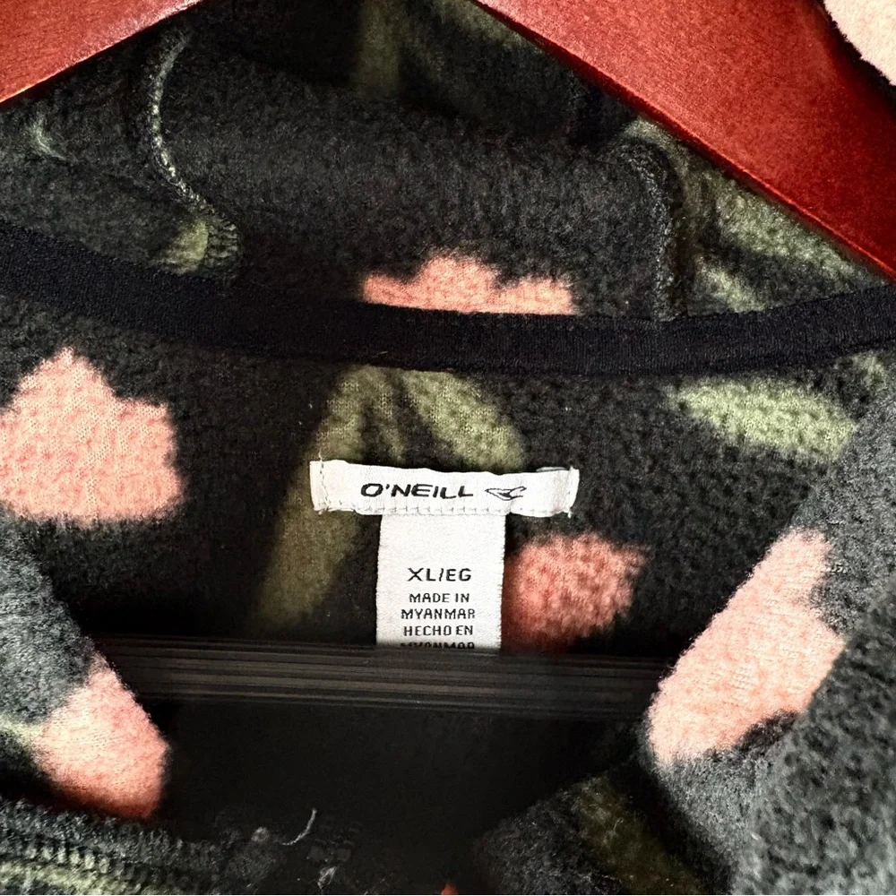 O'Neill Women's Half Zip Fleece Floral Pullover Hoodie Jacket Casual Comfy XL - Picture 3 of 8